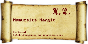 Mamuzsits Margit névjegykártya