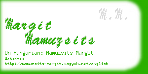 margit mamuzsits business card